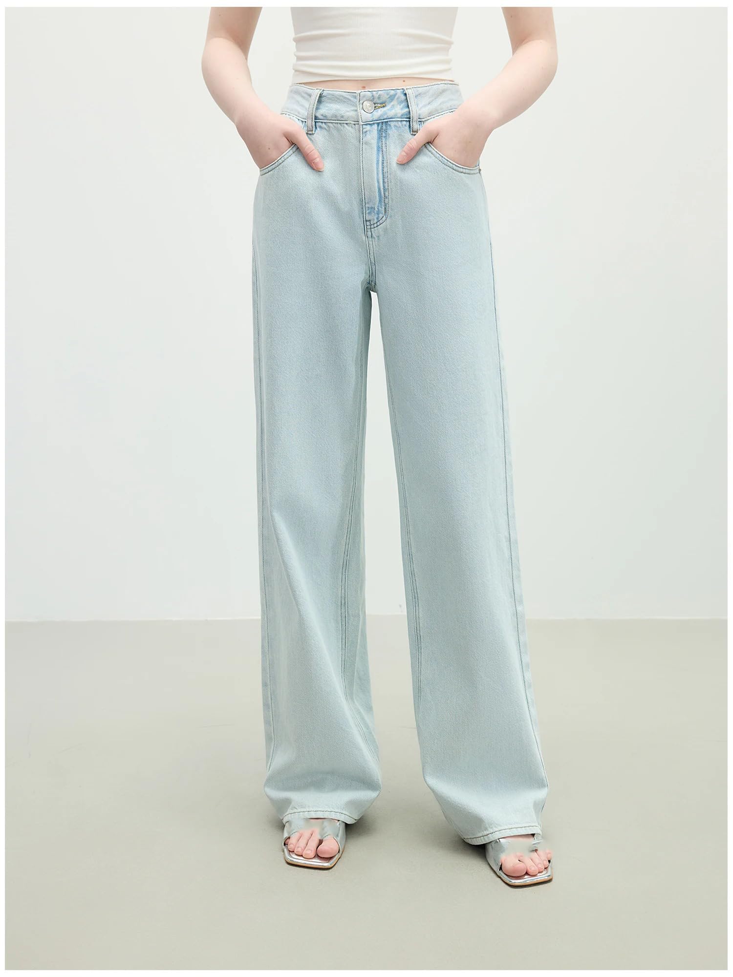 Pantalones Vaqueros para Mujer Tiro Alto Rectos Verano Ajustados Casuales Jeans para Mujeres