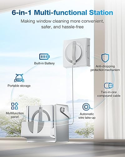 Miniatura 4 de ECOVACS Winbot W2 Omni - Robot portátil para limpiar ventanas, inteligente con tecnología de pulverización de gran angular de tres boquillas,