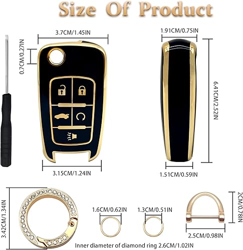 Miniatura 2 de Vrasly Compatible con funda para llavero Chevy con cordón para llavero