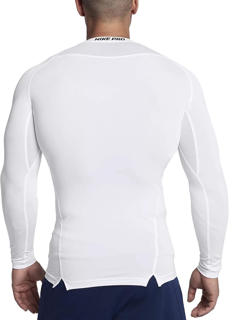 nike white long sleeve compression shirt