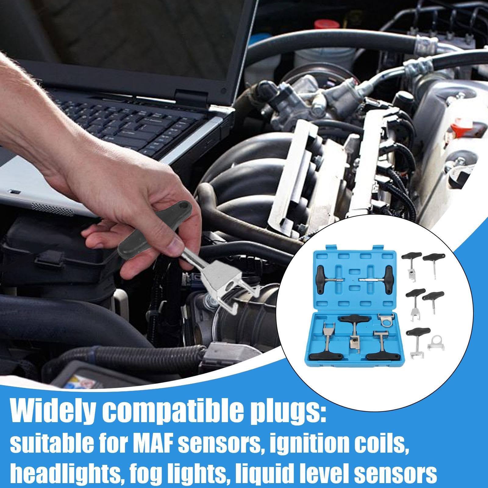 Strumento di rimozione del connettore a spillo, estrattore per connettore | a forma di T, per auto, camion, moto, garage, officina, manutenzione