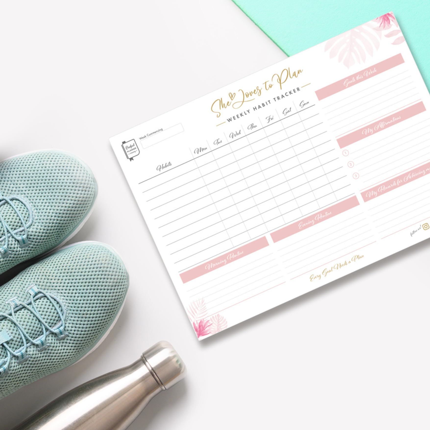 Perfect Planner Company, Weekly Habit Tracker Desk Pad, Undated A4 Planner, Tear Away Design - Image 2