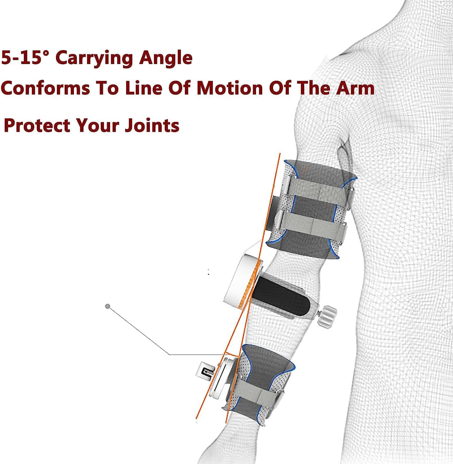 Wrist Elbow Support Brace, Elbow Joint Rehabilitation Training Device, Adjustable - 15° Extension and 170° Flexion, for Stretches The Tendons and Restores Movement