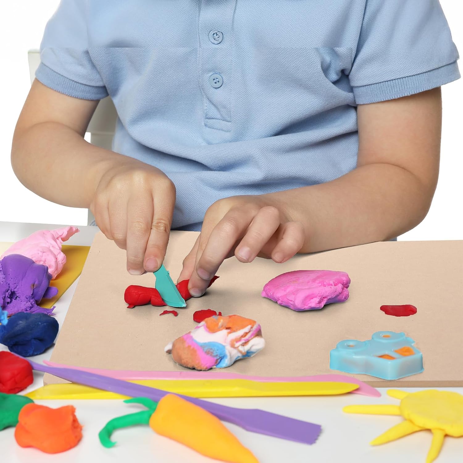 Kosiz 2 Pcs MDF Clay Wedging Board for Pottery 24'' x 18" Portable Clay Mat for Sculpting with Built in Handle, Ceramics Pottery Tools for Art Enthusiasts, Sturdy 9mm Thickness