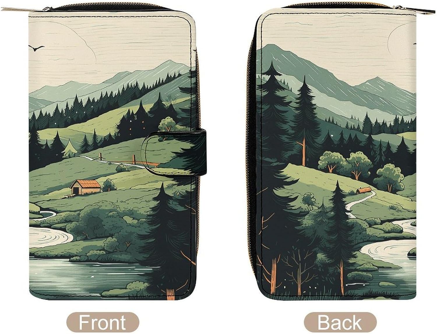 Outdoor Landscape Wallet Leather Clutch Travel Long Purse Large Coin Pocket Credit Card Holder Cute Cash Purse image 3