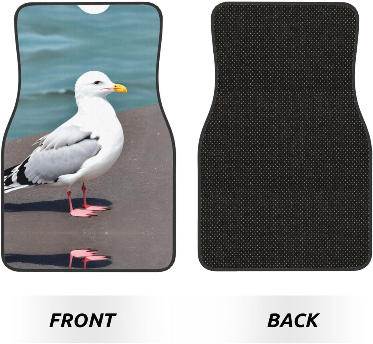 Cute seagull Patterned car mats 4-piece set | For cars/SUVs/trucks | Firm fit without displacement