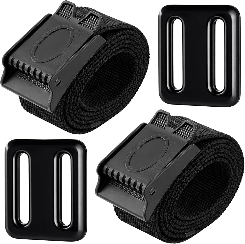 Kit de flotabilidad de buceo de 4 piezas, 2 cinturones de pesas de buceo de nailon negro con hebilla de plástico duro, 2 pesas de buceo recubiertas de vinilo (1 lb/500 g) para buceo, apnea, pesca submarina