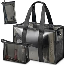 3-Piece Iridescent Beach Bag Set for Women, Large PVC Pool Bag Set