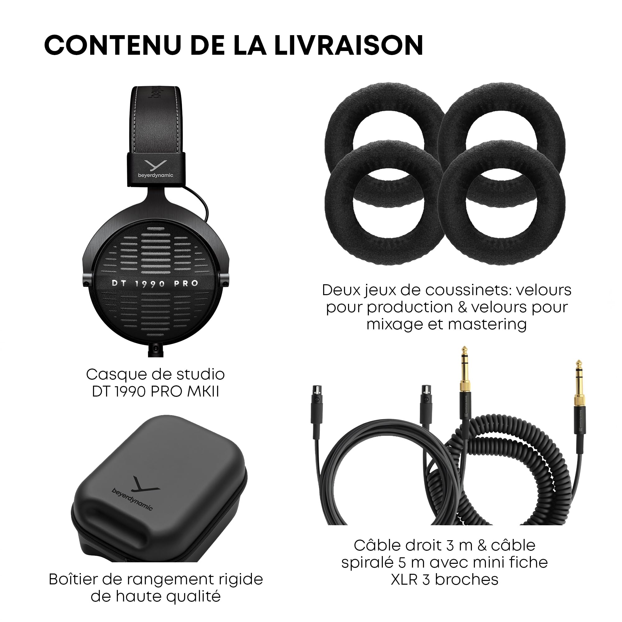 beyerdynamic Casque de Studio Premium Tesla DT 1990 Pro MKII pour Le mixage, Le Mastering et l’Editing (Ouvert)