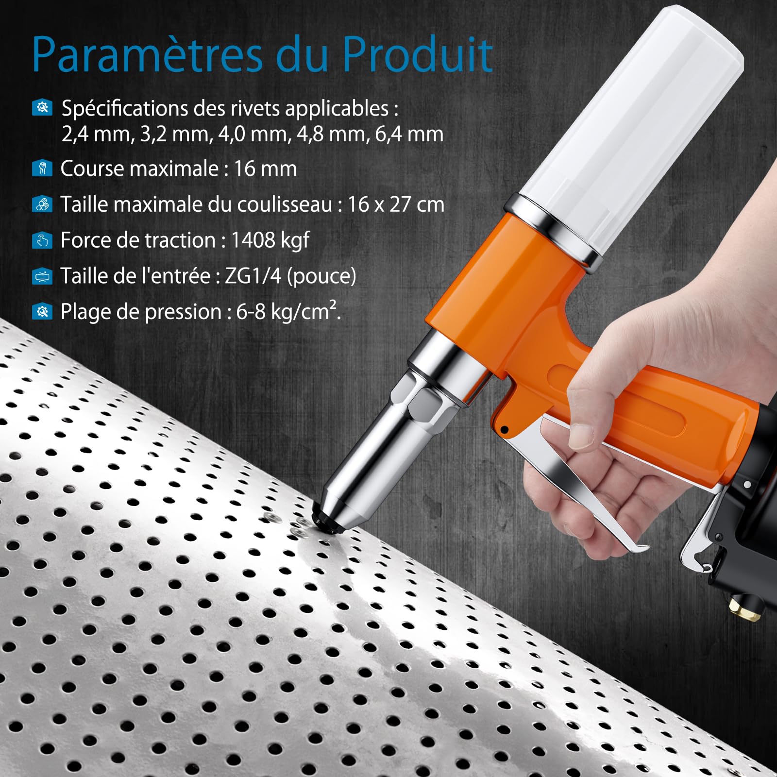 Air Rivet Hammer - Pistolet à riveter pneumatique de type 250 avec
