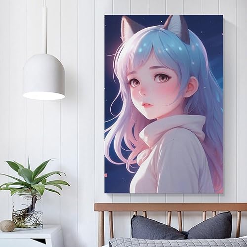 Miniatura 5 de Póster de anime japonés Beauty Girl (7) Póster artístico de pared con desplazamiento en lienzo, cuadro de pintura para sala de estar, decoración del