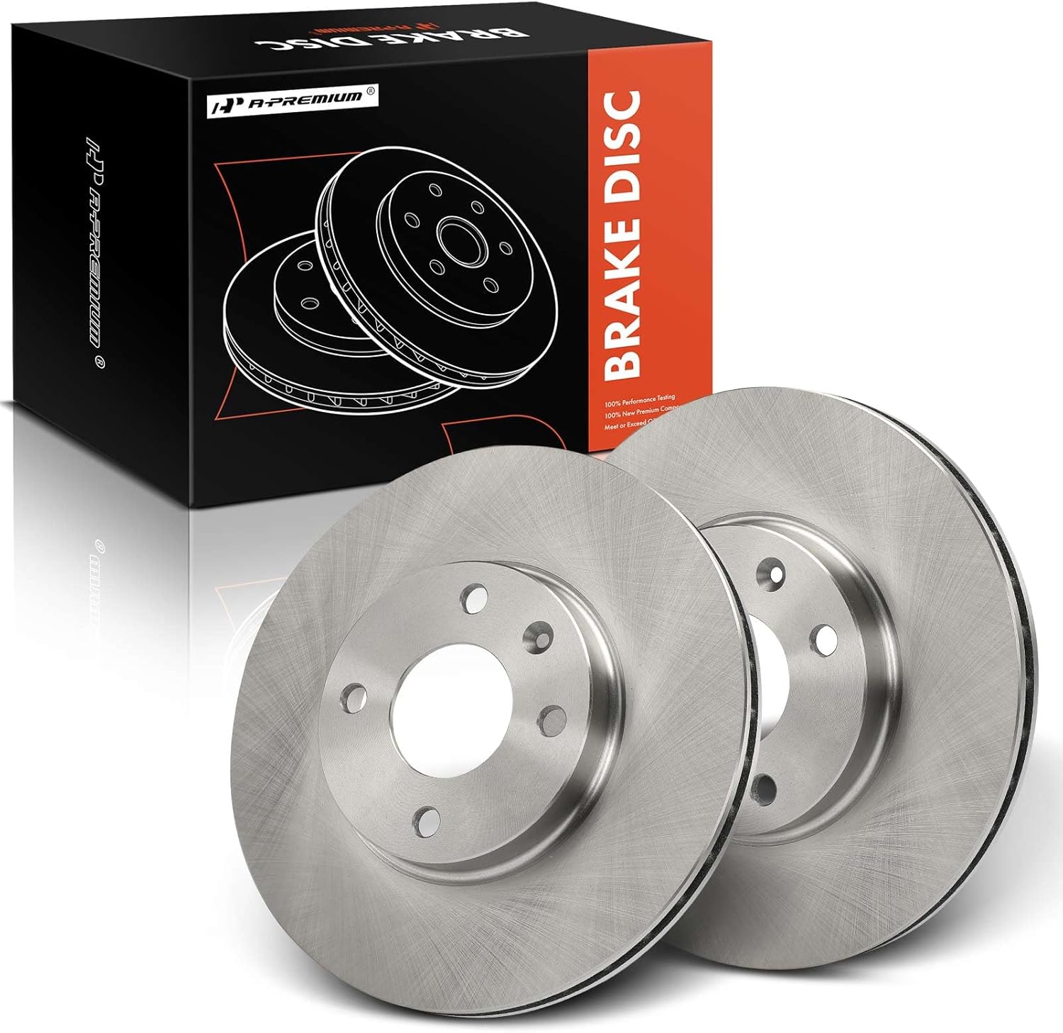 A-Premium 10.08 inch (256mm) Front Vented Disc Brake Rotors Compatible with Select Chevrolet Models - Spark 2016-2022, 2-PC Set