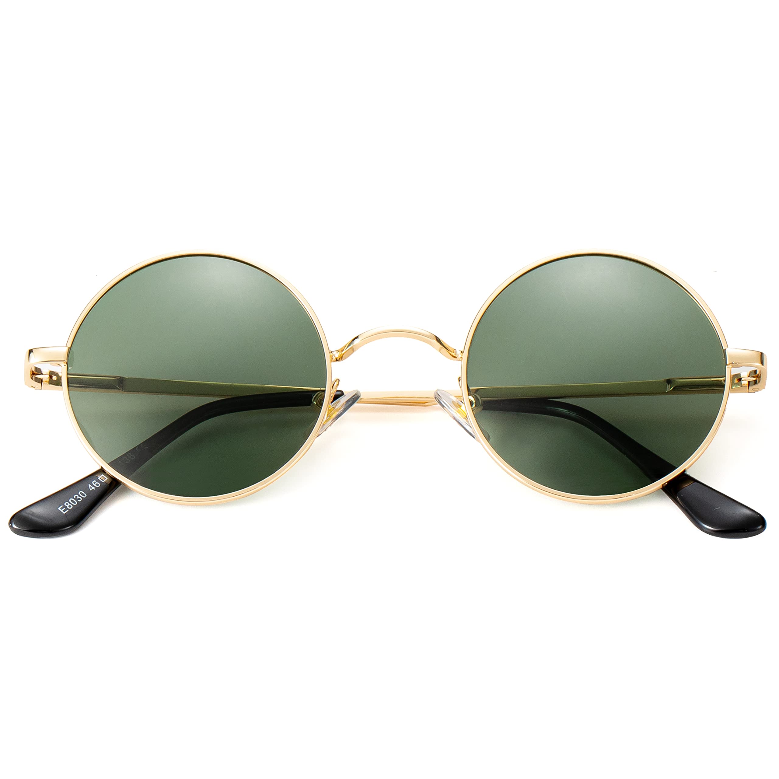 KursanRed Circle Glasses Glasses/Small Round Polarized Sunglasses for Women Men Hippie Retro Circle Sun Glasses - 45MM (Gold/G15)