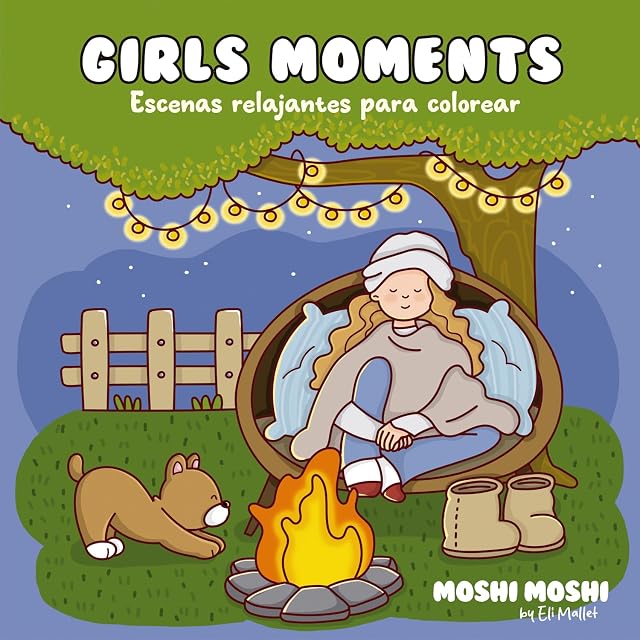 Portada de Girls Moments. Escenas Relajantes para Colorear