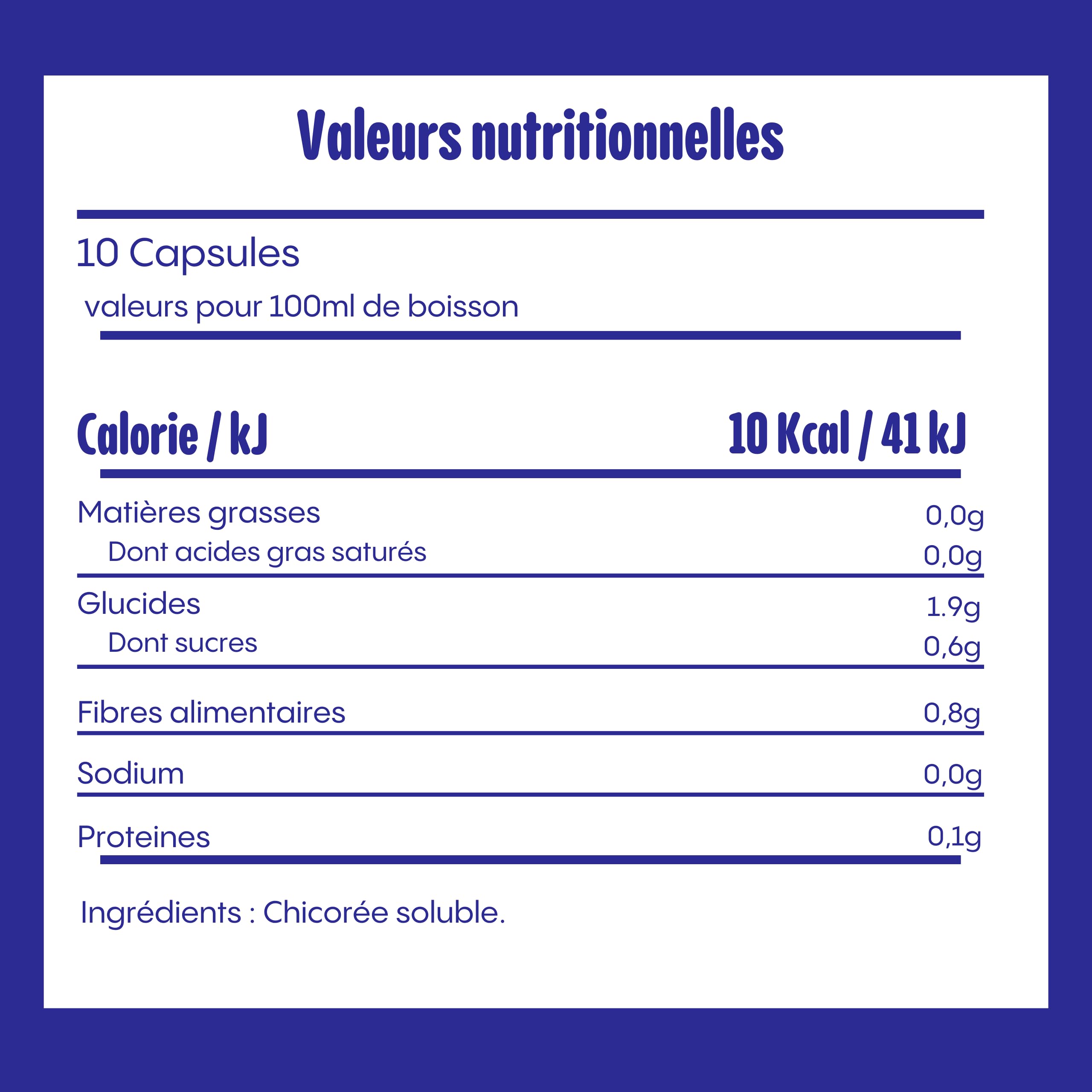 CHERICO 50 Capsules Chicorée Nature – Compatibles Nespr*sso | Alternative au Café Sans Caféine, Riche en fibres, Origine végétale, Notes toastées et noisette, Fabriqué en France