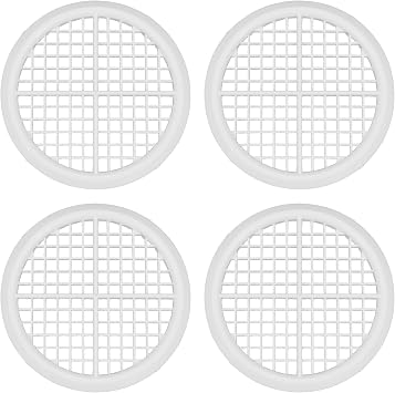 4 x 70mm White Plastic Round Soffit Air Vents / Upvc Push Fit Eaves Disc Fascia