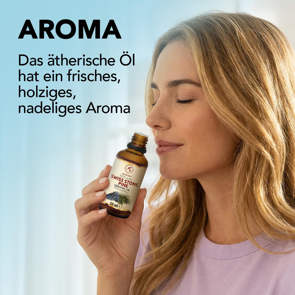 Zirbelkiefer Ätherisches Öl 50 ml - Pinus Cembra - Reines ätherisches Zirbenöl - für Diffusers und Duftlampen - Frisches Aroma - Aromakerze - Seife - Zirbenduft - Lufterfrischer