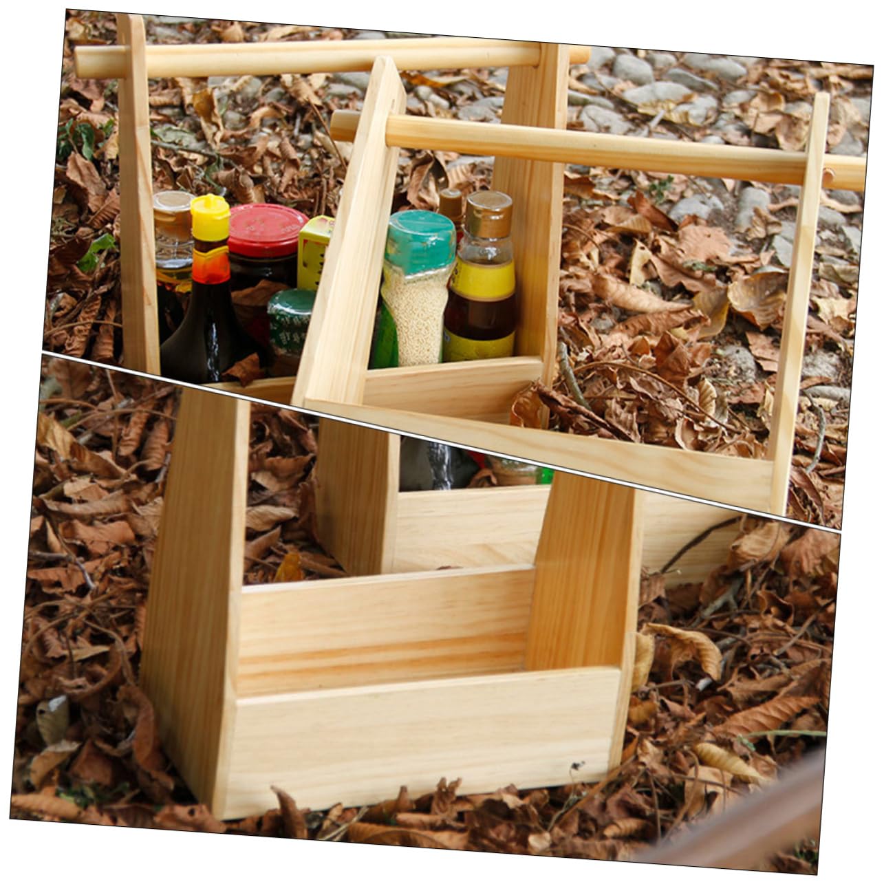 Toddmomy Caja De Comida Portátil De Madera para Picnic y Camping Contenedor De Snacks y Frutas para Actividades