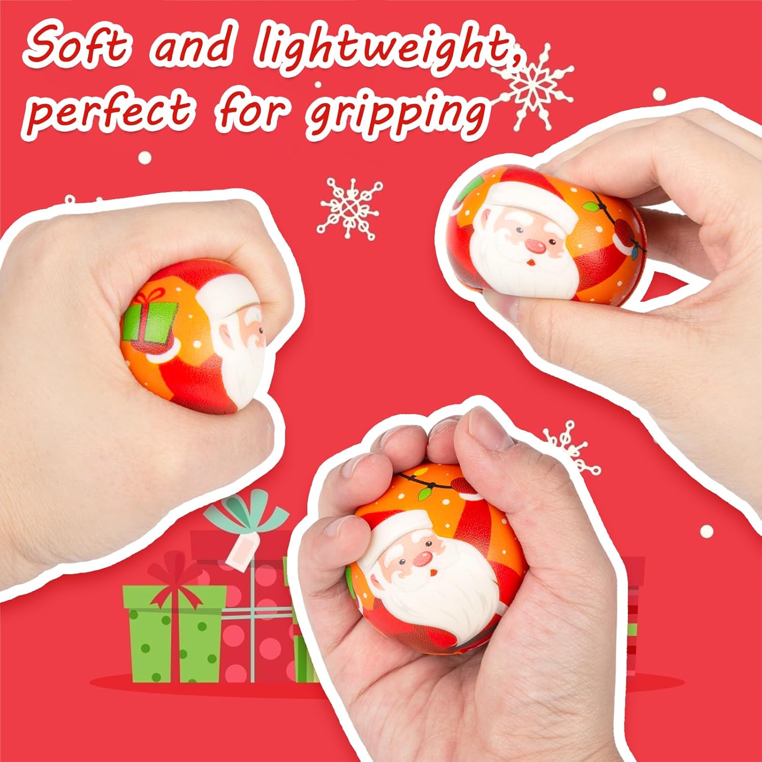 LovesTown 25PCS Christmas Stress Balls, Squeeze Toys Sensory Fidget Toys Stocking Stuffers Kids Goodie Bag Fillers (Pack of 2)