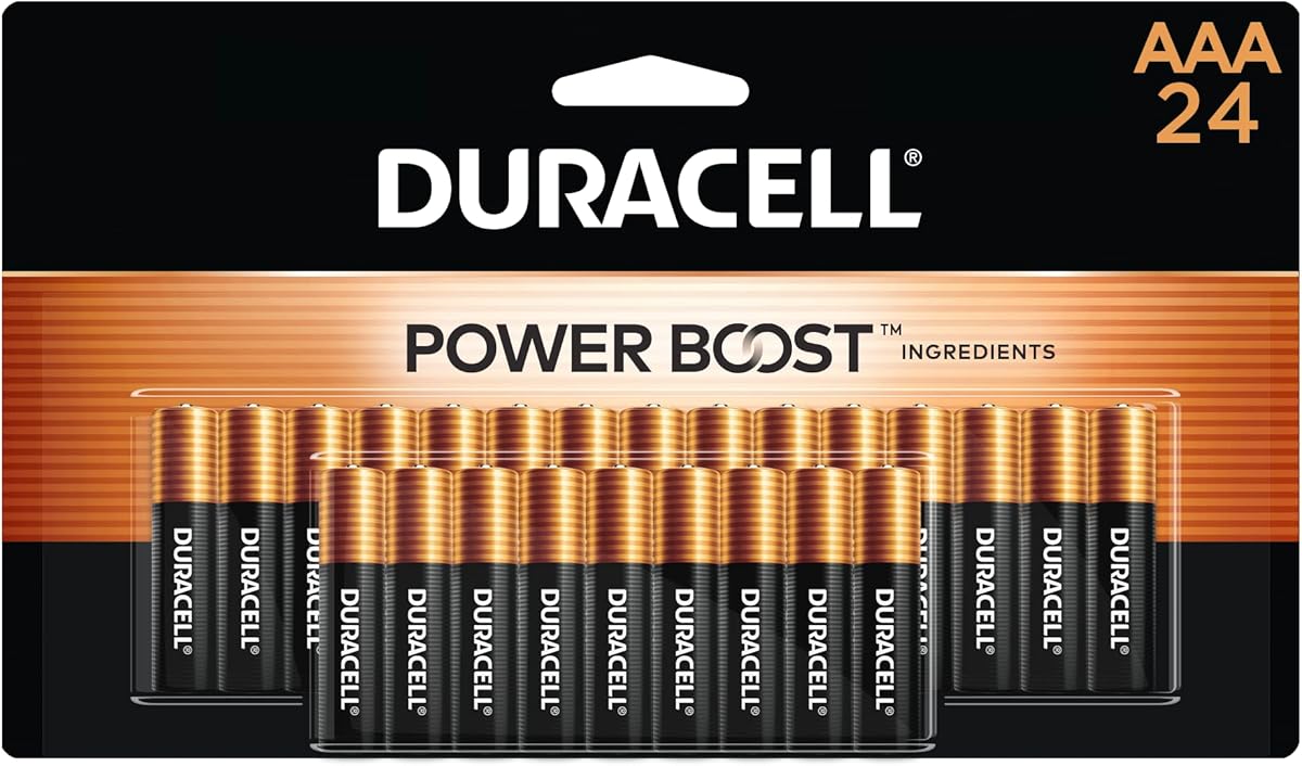 Duracell Coppertop AAA Batteries with Power Boost Ingredients, 24 Count Pack Triple A Battery with Long-Lasting Power, Alkaline AAA Battery for Household and Office Devices