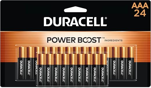 Duracell Coppertop AAA Batteries with Power Boost Ingredients, 24 Count Pack Triple A Battery with Long-Lasting Power, Alkaline AAA Battery for Household and Office Devices