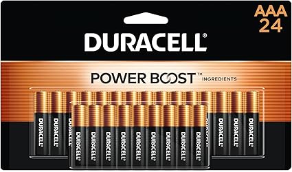Duracell Coppertop AAA Batteries with Power Boost Ingredients, 24 Count Pack Triple A Battery with Long-Lasting Power, Alkaline AAA Battery for Household and Office Devices