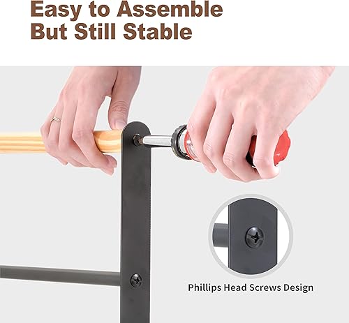 Miniatura 4 de ikloo Toallero de metal negro independiente de 32 pulgadas de 4 niveles con madera de pino para baño con barras colgantes, organizador de estante de