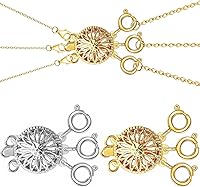 Vista 10 de Dailyacc Cierre de collar en capas para mujer, cierre de joyería deslizante de plata y oro de 14 quilates, conectores de pulsera
