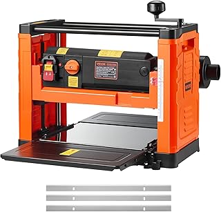 VEVOR Power Benchtop Planers, Three-Blade, Two Speed, 13-Inch Width Worktable Power Benchtop Planer, 2000W 23500 RPM Powerful Motor, Dual Rollers, Over Protection, for Hard & Soft Wood Material
