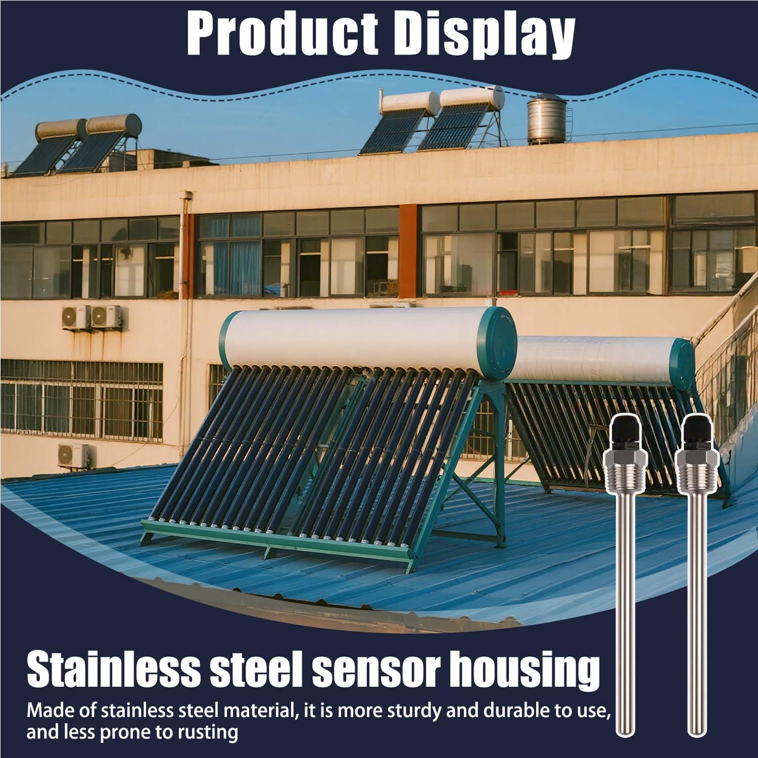 Produktbild von 2 Stück Edelstahl-Tauchhülse 1/2 Zoll – Schutzrohr Für Temperaturfühler, 8x150 Mm Für Thermoelemente, Heizsysteme & Sensoren