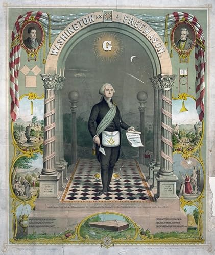 George Washington N (1732-1799) Primer presidente de los Estados Unidos Washington como masón en traje masónico sosteniendo un pergamino y paleta