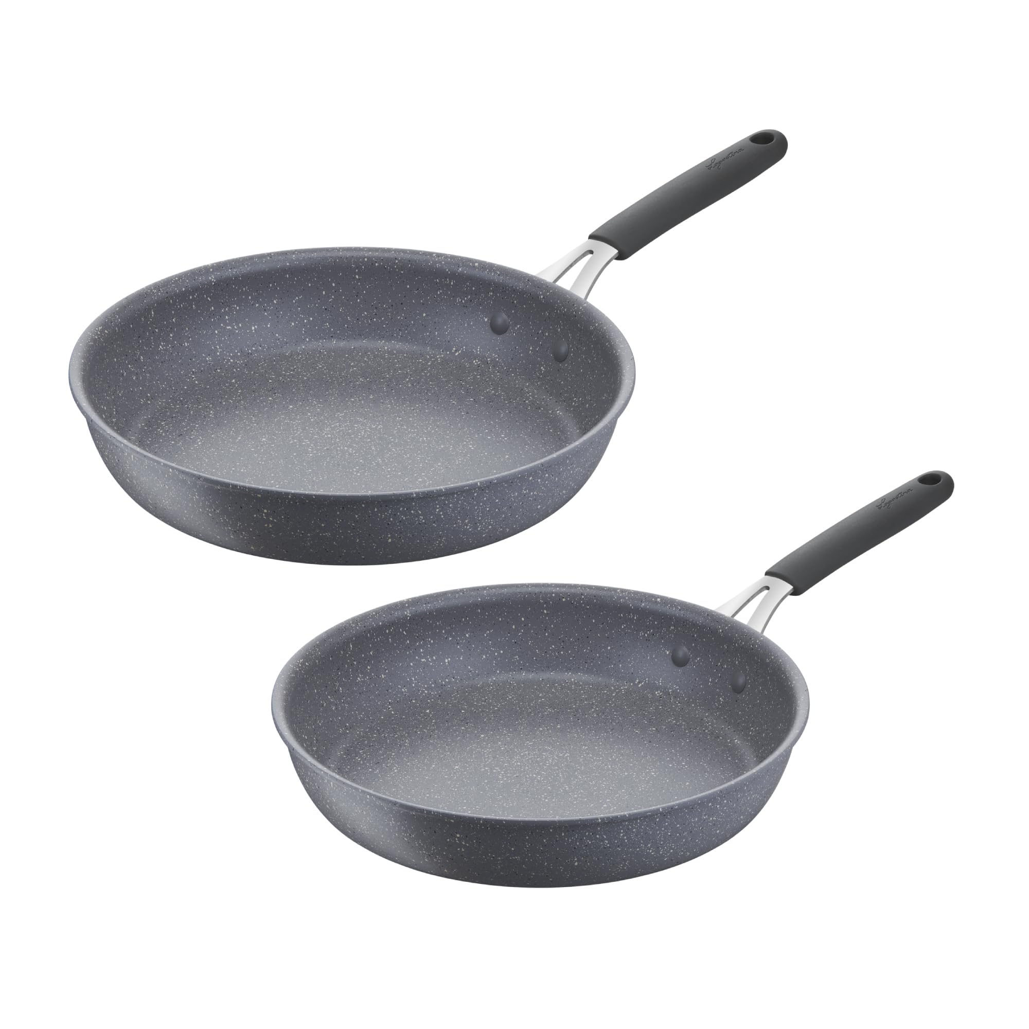 Lagostina Tempra® Mineral Bis Frying Pans 24/28 cm, Mineral Coating, Non-Stick Frying Pan, Safe, Easy to Clean, Induction Friendly, 012163600002