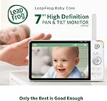Moniteur de bébé Leapfrog LF920HD avec caméra et audio, moniteur de caméra bébé HD de 7 po, vision nocturne couleur, rotation panoramique et inclinaison à 360°, veilleuse, capteur de température et d'humidité, jusqu'à 1000 pi, transmission sécurisée