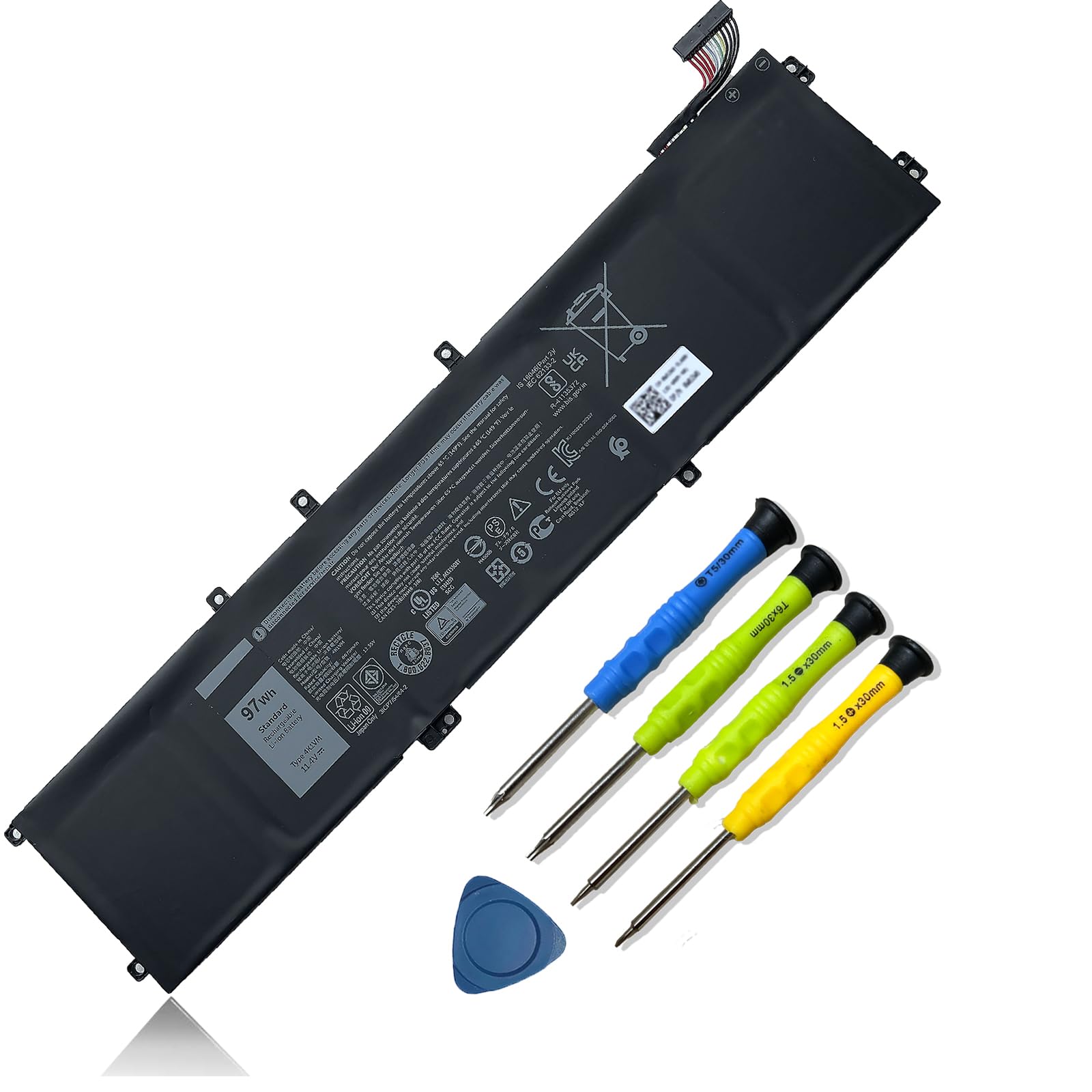 97Wh 4K1VM Battery Replacement for Dell G7 17 7700 Series Notebook W62W6 0W62W6 9TM7D 09TM7D XYCW0 0XYCW0 V0GMT NCC3D 0NCC3D NYD3W 0NYD3W 11.4V 8070mAh 6-Cell