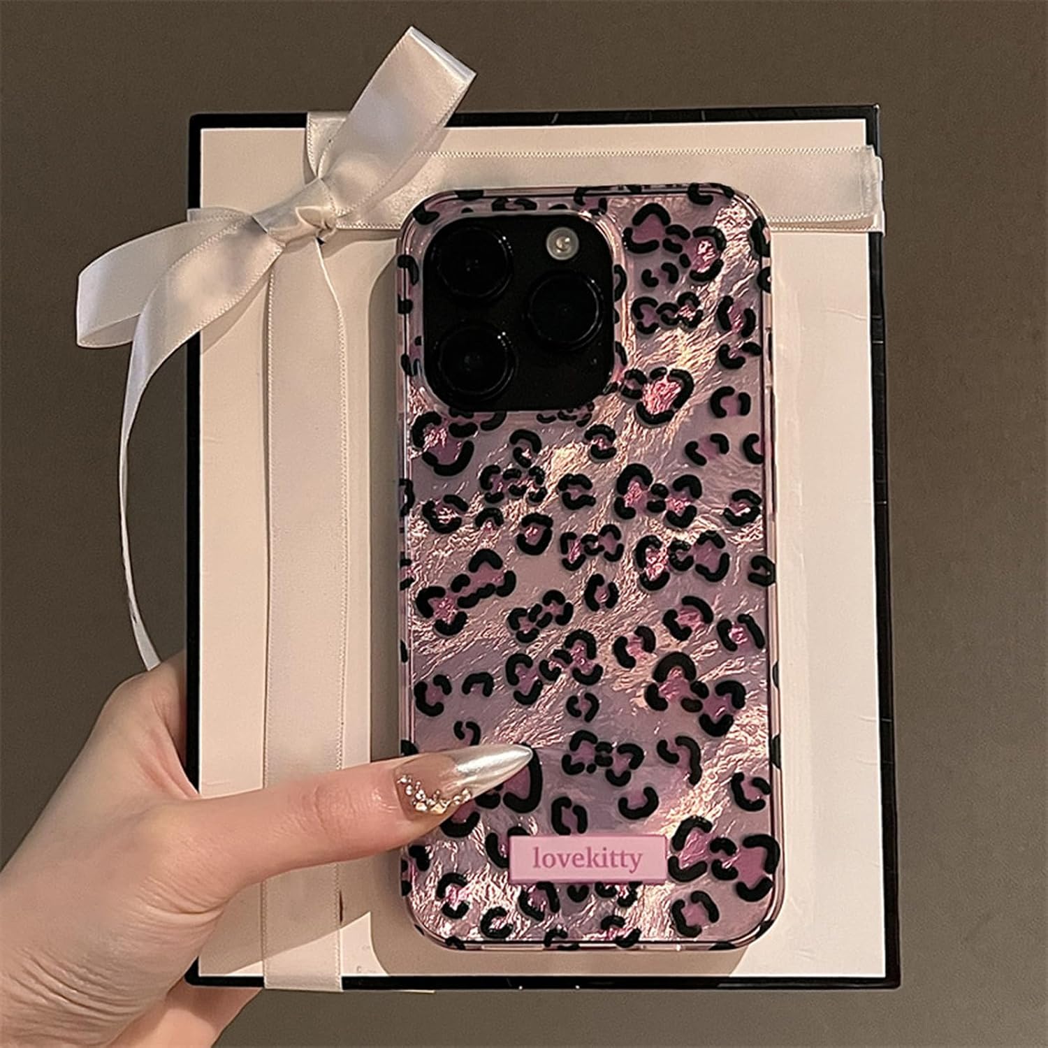 Compatible with iPhone 14 Pro Max Case with Cute Cheetah Leopard Glitter Pattern for Women Girls Fashion Aesthetic Design Soft Flexible Slim TPU Protective Cover-Pink