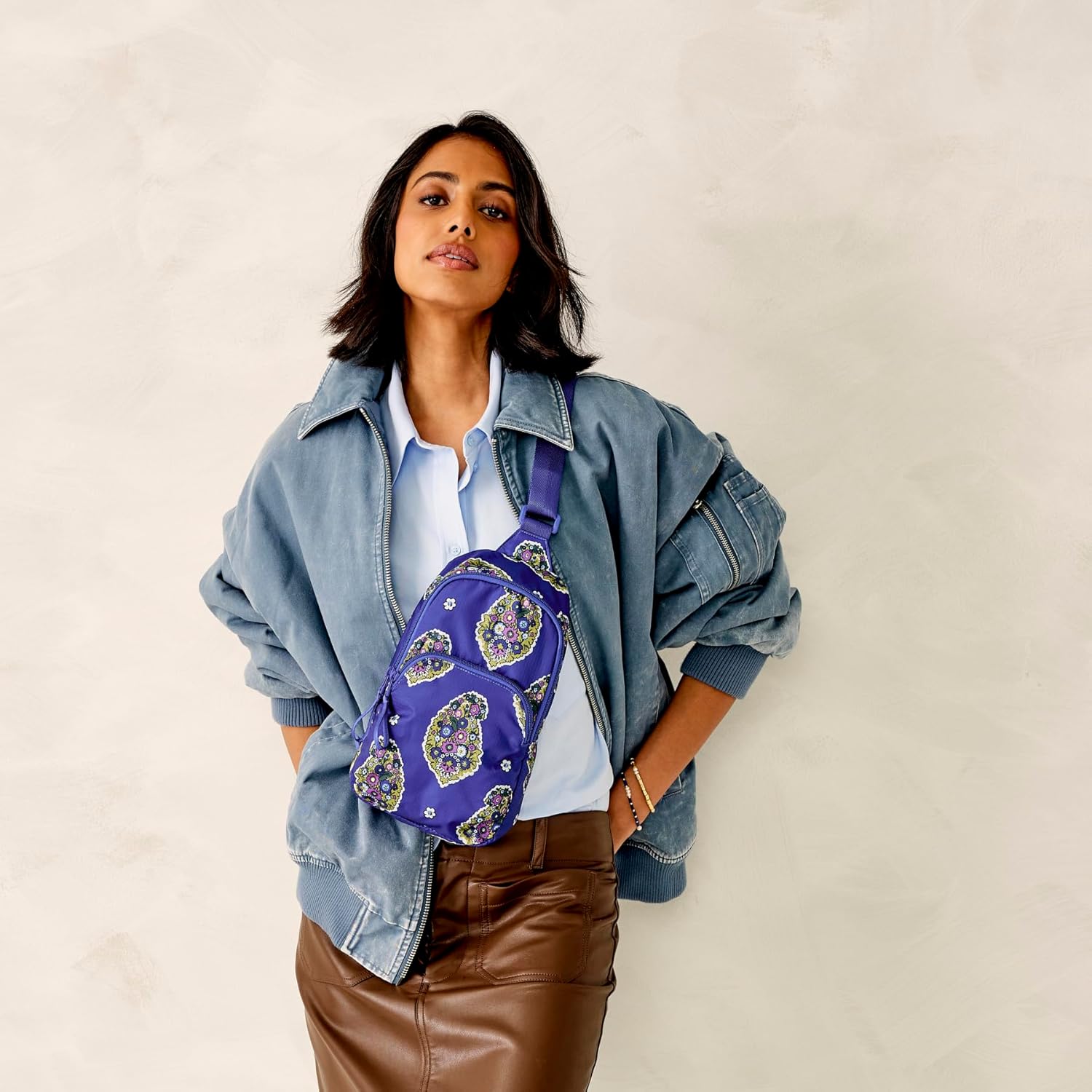 Vera Bradley Women's Ripstop Lorman Sling Backpack, Kew Gardens Blue, One Size - Image 5