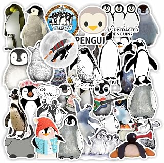 かわいいペンギンステッカー50枚 子供用水瓶シール、大人の趣味ビニルノートパソコンスケートボード教室シールバッグ青少年女の子男の子学生 (ペンギン)