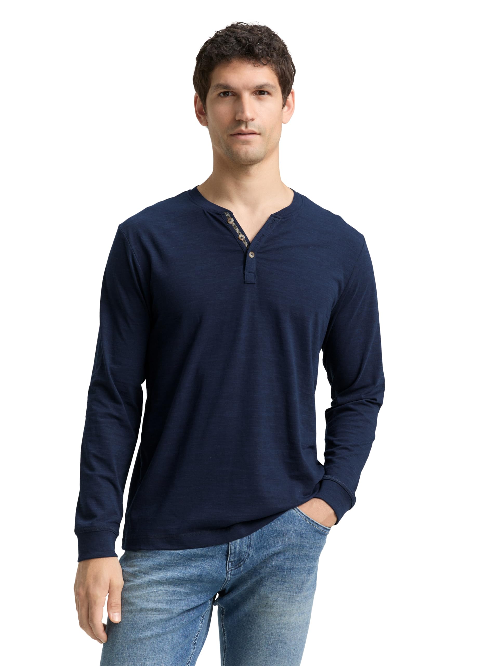 TOM TAILOR Herren Serafino Langarmshirt