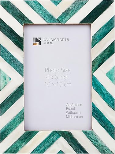 Miniatura 9 de Handicrafts - Marco de fotos para el hogar, diseño de espiga de cheurón inspirado en el arte, decoración de pared, marcos de regalo de Navidad, 8 x