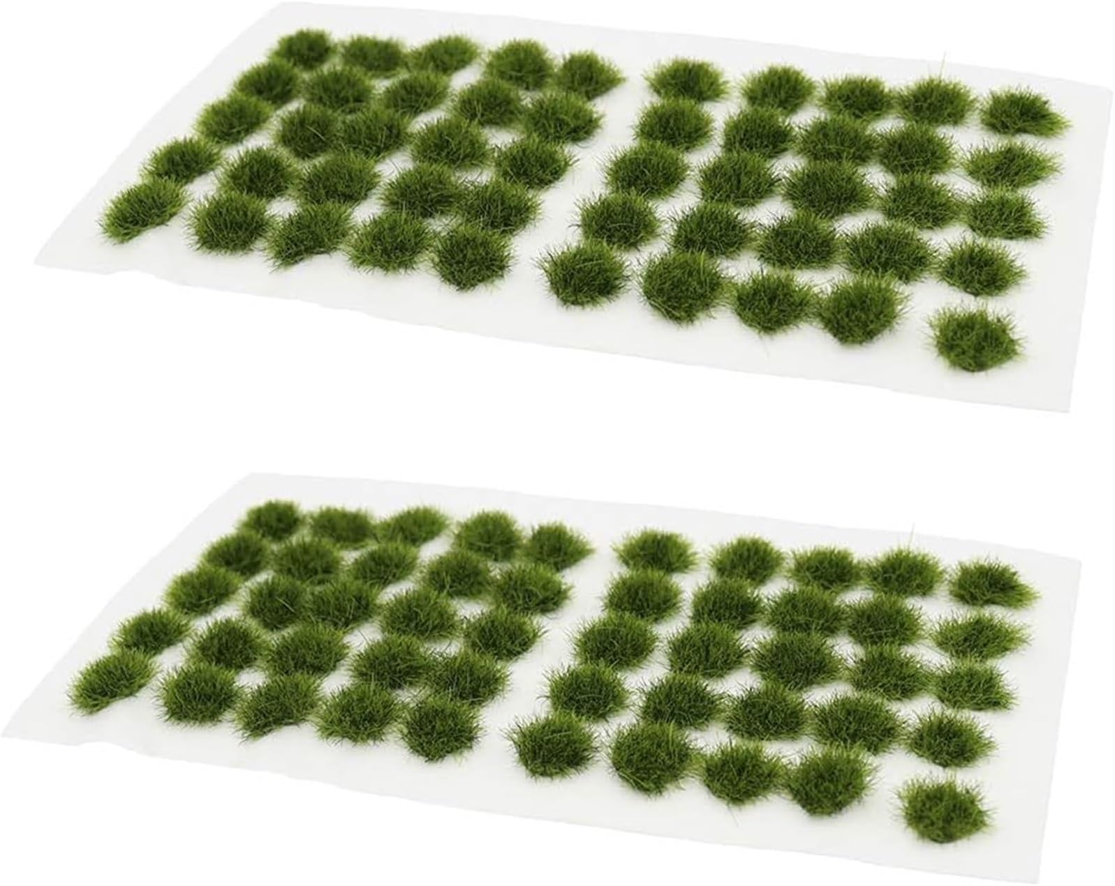 THE WHITE SHOP 104-PCS Static Grass Tuft Flower Cluster Vegetation Groups Tufts Railway Artificial Grass Miniature War Gaming Terrain DIY Model Railroad Scenery War Gaming Scenery(Green)