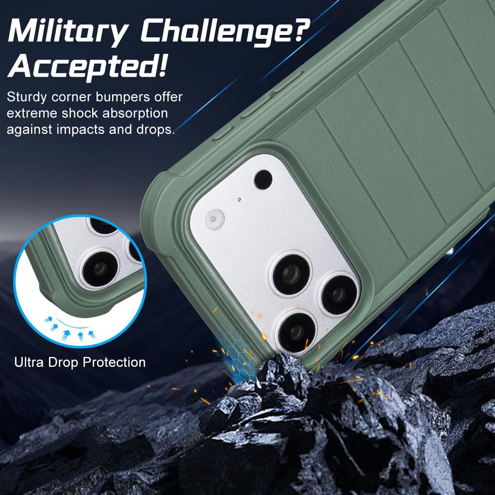 Defender - Custodia per iPhone 17 Pro Max con clip e cavalletto