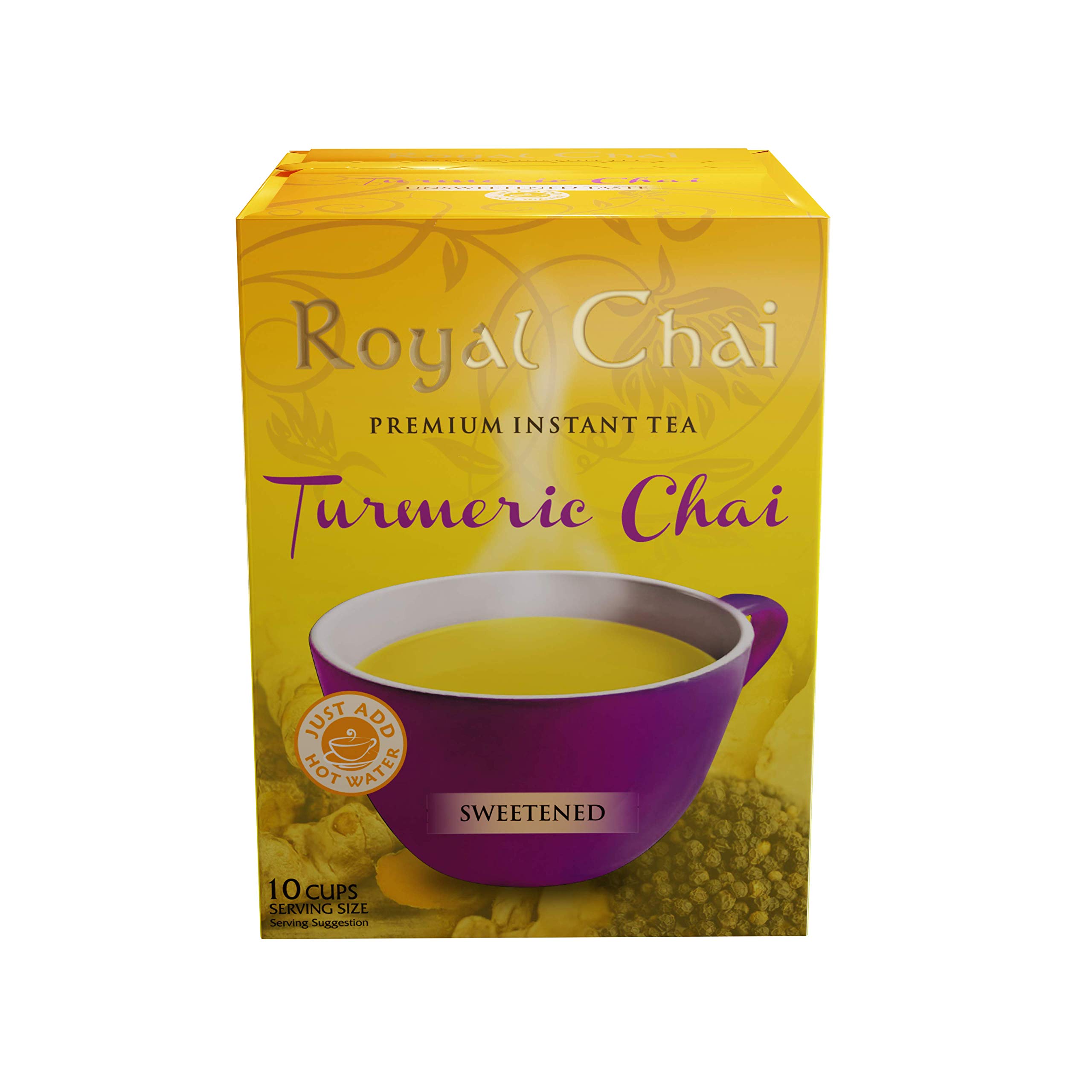 Turmeric Chai Sweetened | 10 Single Serving Sachets | Premium Instant Tea | 200g