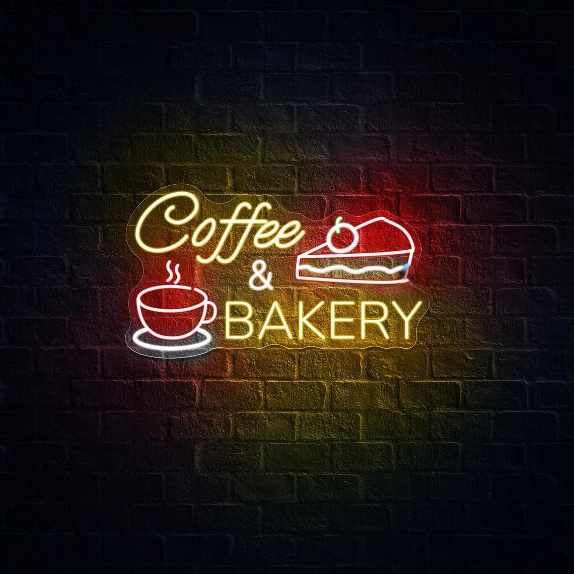 Coffee and Bakery Sign Coffee LED Bakery Neon Sign Coffee Cup Neon Sign Restaurant Decor Kitchen Sign Custom Neon Sign Outdoor