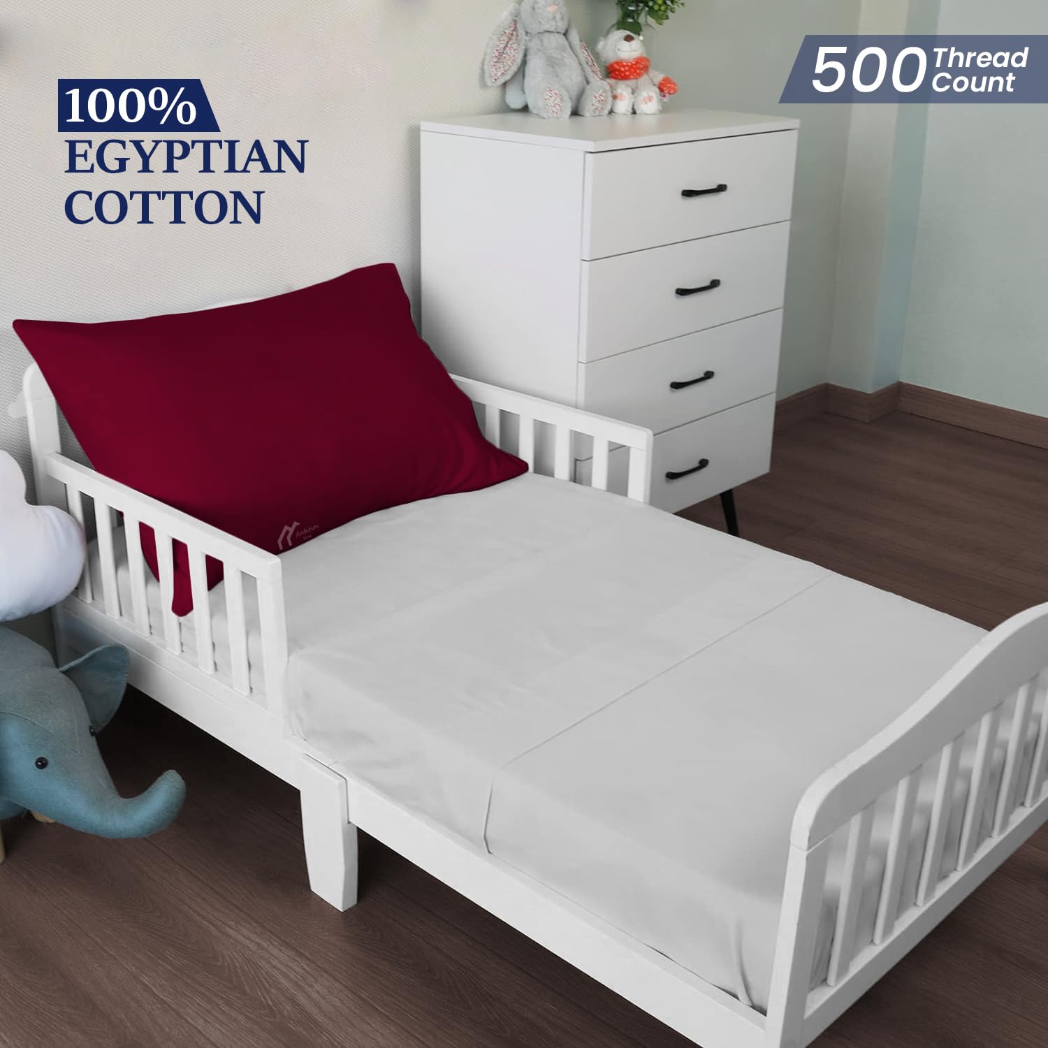 Funda de almohada para niños pequeños de 13 x 18 pulgadas, paquete de 2 fundas de almohada de algodón con cierre de cremallera, funda de almohada de viaje de 500 hilos, 100% algodón egipcio, 13 x 18