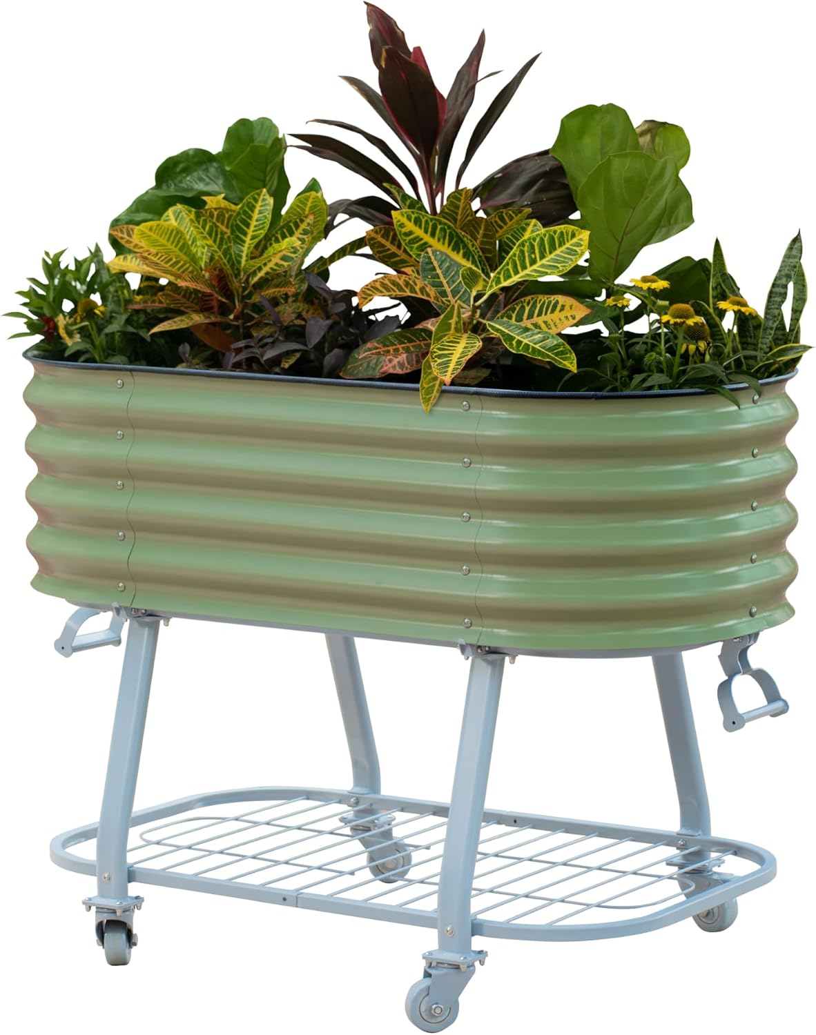 Vego garden 2' x 4' Raised Garden Bed with Legs and Wicking Cell System - S Series, Perfect for Gardening Vegetables, Herbs, & Flowers - Outdoor & Indoor Elevated Planter Box - Pearl White