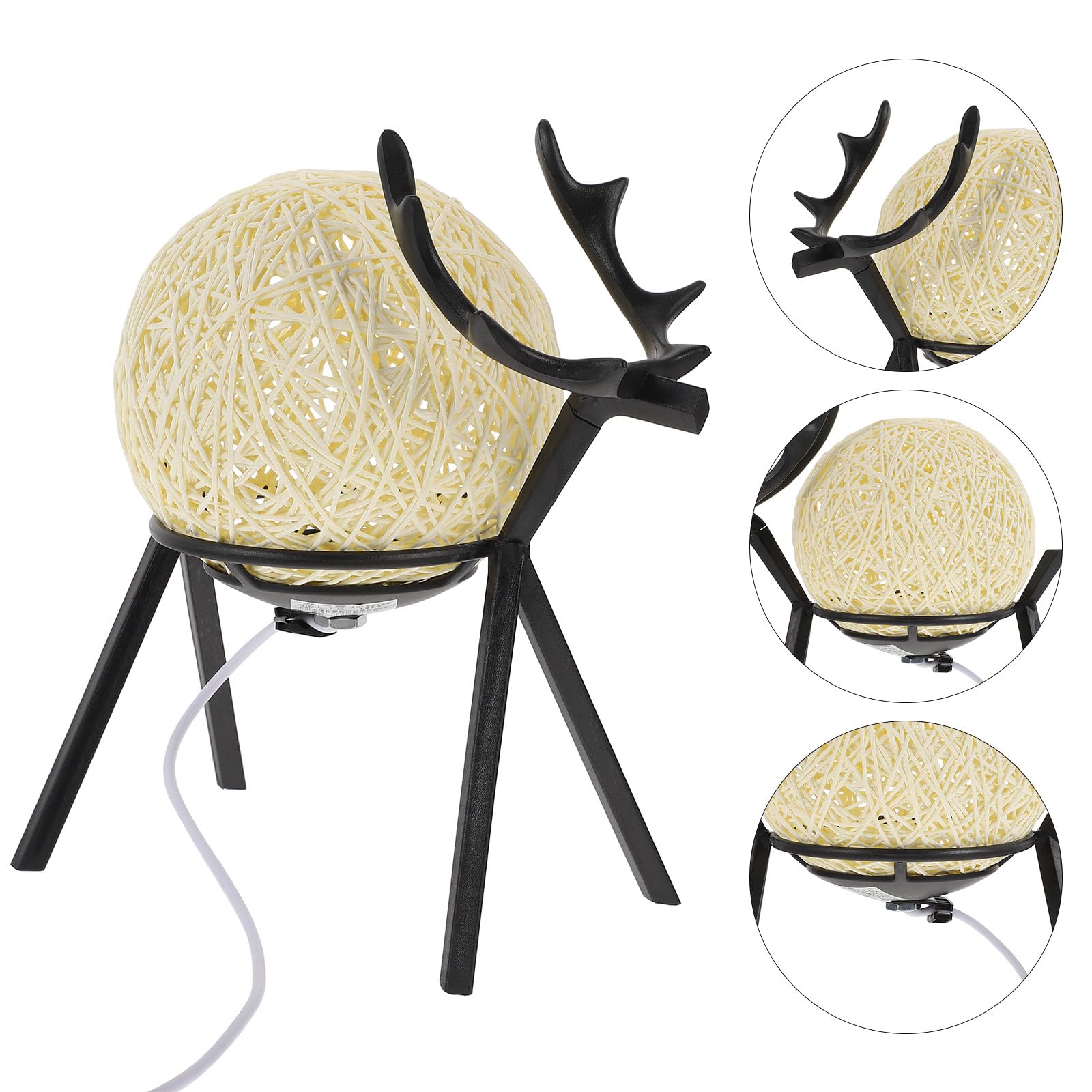 Homoyoyo Lampada da Tavolo LED USB Luce Notturna a Sfera di Rattan Regolabile Decorazione Luminosa per Camera da Letto e Soggiorno Luce Notturna Creativa per Ambienti Domestici