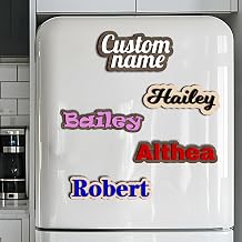 Custom Fridge Magnets Wooden Double-Layers 3D Name Personalized Refrigerator Magnets Waterproof for Office Kitchen Locker Magnets Home Decoration