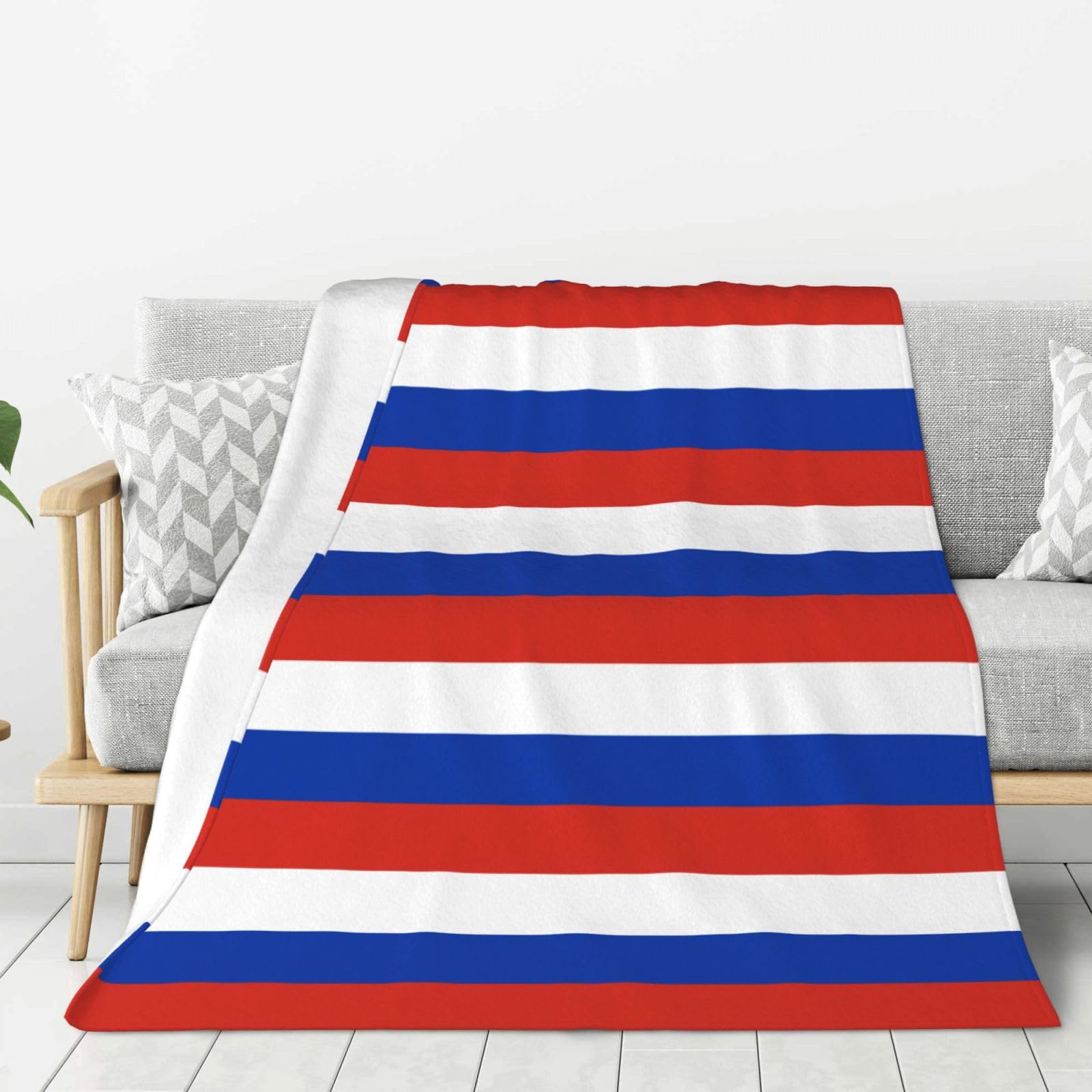 Couverture flanelle drapeau russe chaude pour stopper le froid sur le canapé