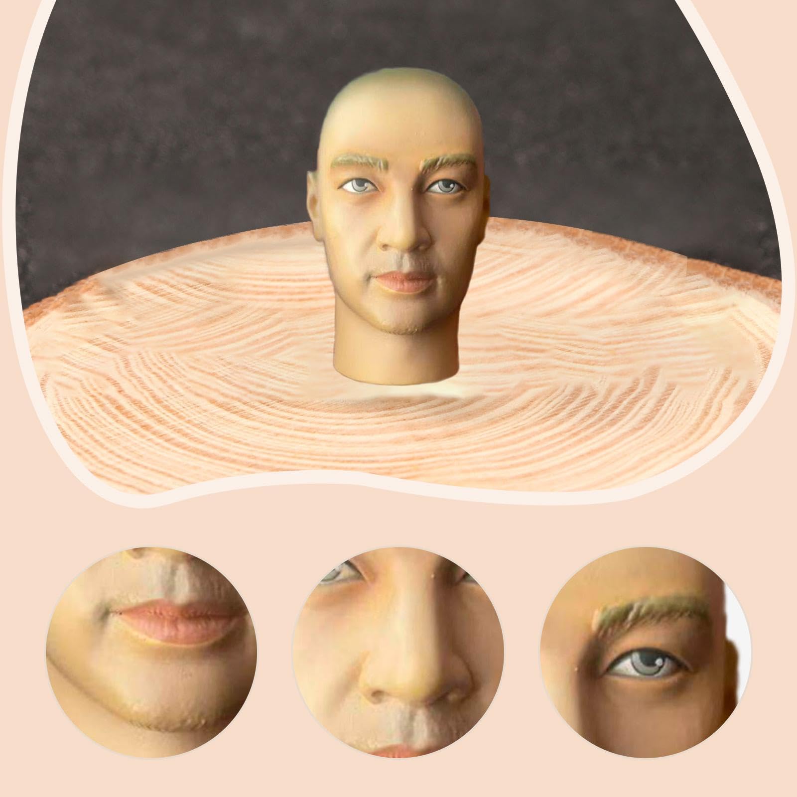 1/12男性ヘッドパーツ Amazon | JCRBILW 1/6スケール男性ヘッドパーツ（12インチアクション
