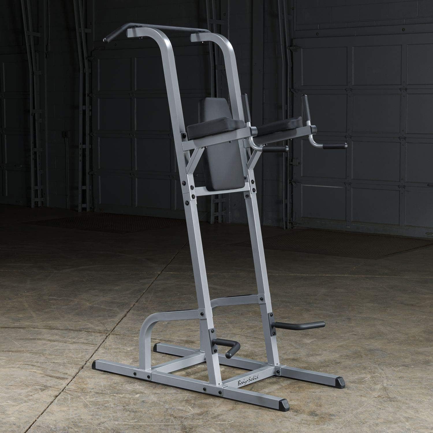 Body-Solid (GVKR82B) Vertical Knee Raise Machine for Pullup and Dip Exercise, Multi Function Station Power Tower for Home Gym, Black